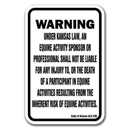 SIGNMISSION Safety Sign, 18 in Height, Aluminum, 12 in Length, Equine - Kansas A-1218 Equine - Kansas